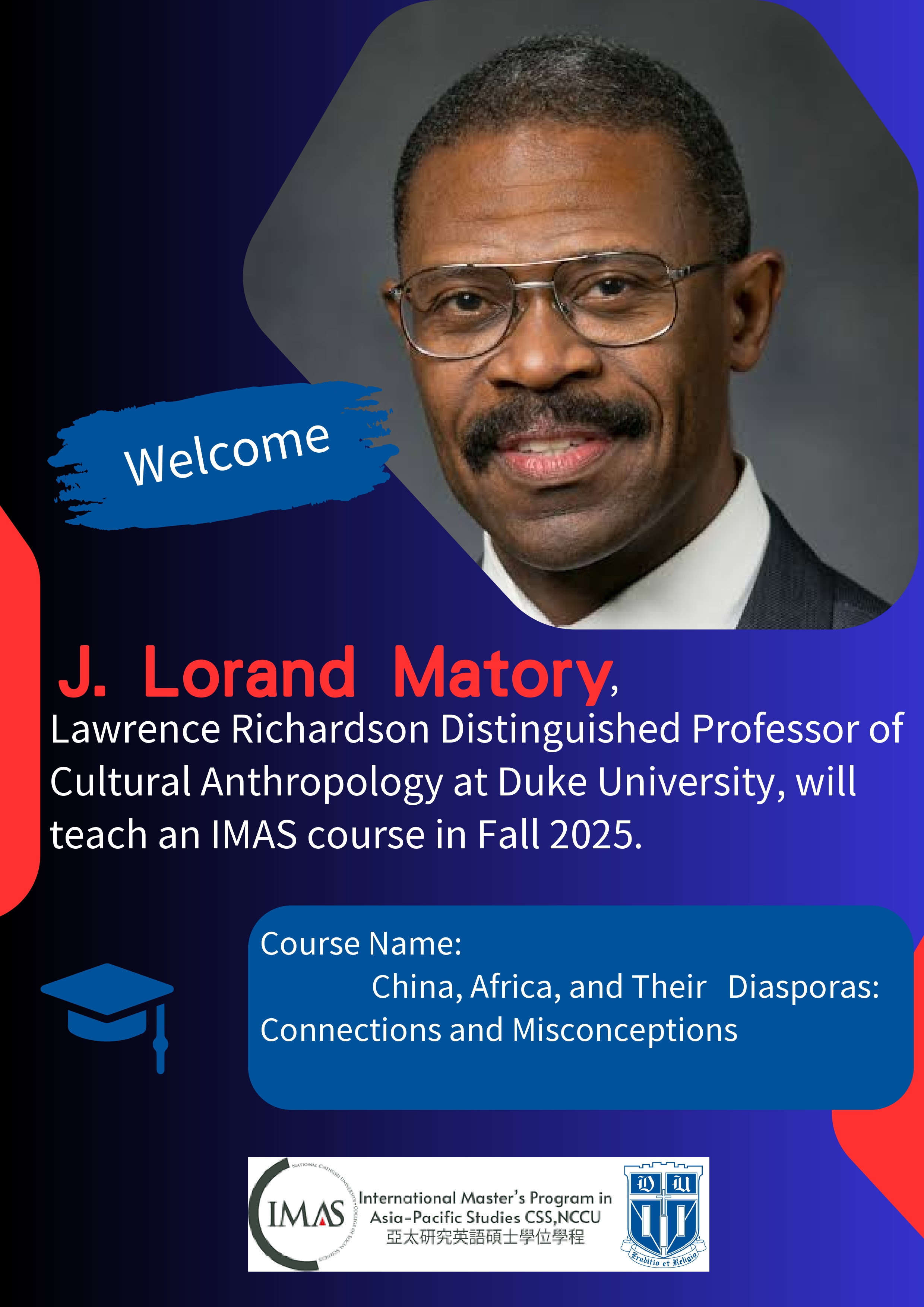  IMAS welcomes Prof. J. Lorand Matory from Duke University